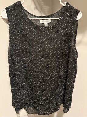 Black Polka Dot Sleeveless Blouse
